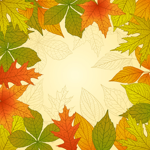 Bright autumn leaves vector backgrounds 02 Vector Background leave autumn leaves autumn background   