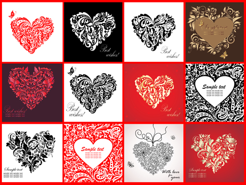 Different Heart design elements vector heart elements element   