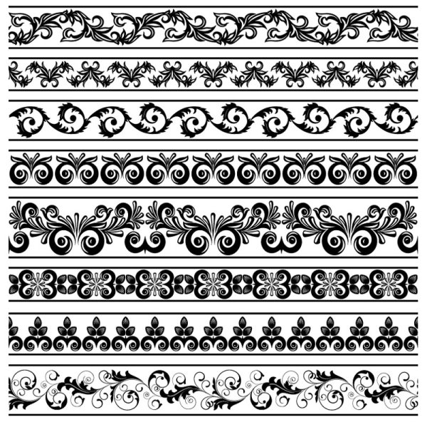 Black Seamless lace and ornaments vector 03 seamless ornaments ornament lace black   