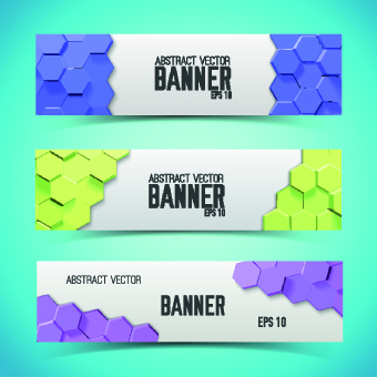 Boneycomb banner vector 04 honeycomb banner   