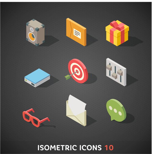 Isometric icons flat vector design 09 isometric icons   