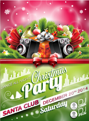 Santa club christmas music party poster vector 02 santa poster party music christmas   