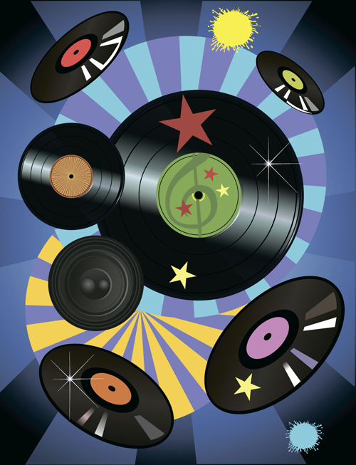 Music Record art background vector 01 record music background   