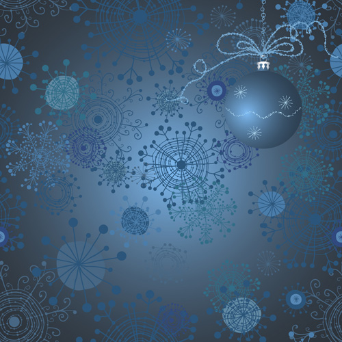 Funny snowflake background with christmas ball vector 02 snowflake hristmas funny ball background   