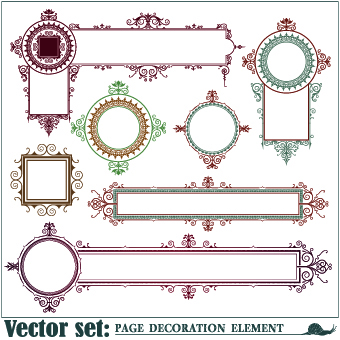 Decoration frame element vector set 02 frame element decoration   