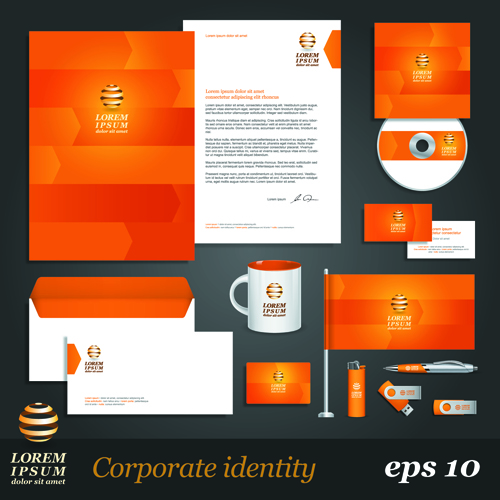 Corporate Identity Kit vector Templates 01 vector template templates kit identity corporate   