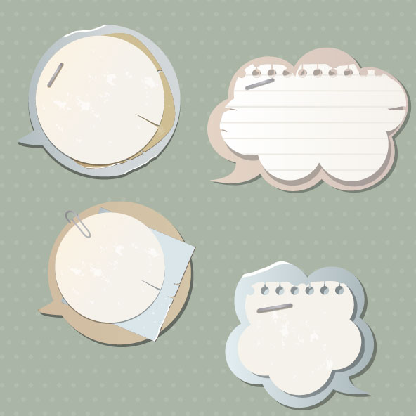 paper Speech Bubbles Label Stickers vector02 stickers sticker speech paper label bubbles   