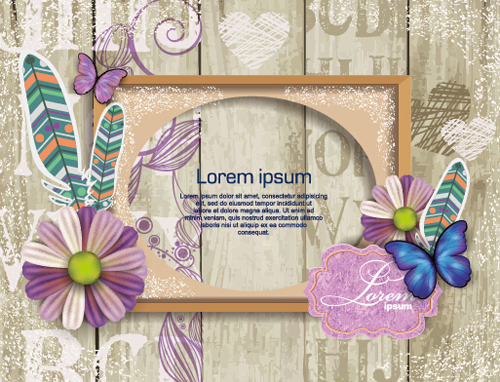 Flower photo frame beautiful vector material 02 photo frame photo frame flower   