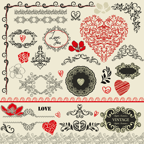 Valentine day Decorative Frames and Borders vector Valentine day Valentine frames frame decorative borders border   