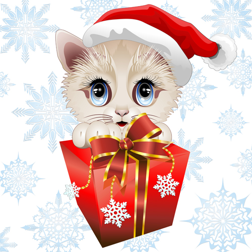 Christmas funny cats vector 01 funny christmas cats cat   