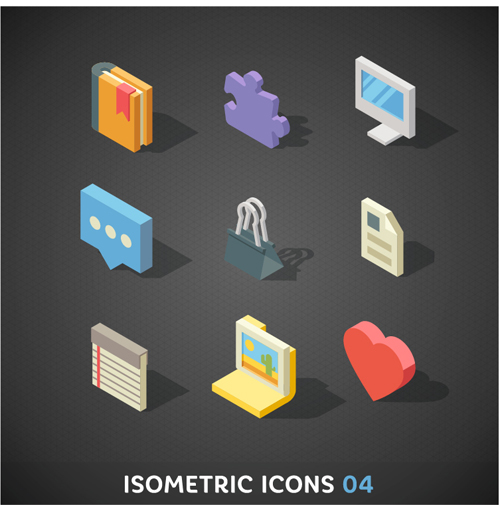 Isometric icons flat vector design 01 isometric icons   