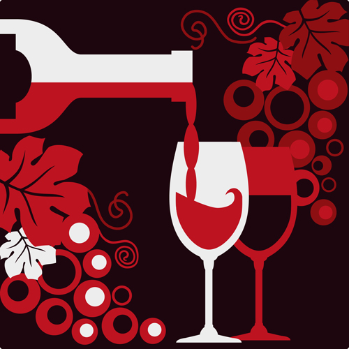 Vector wine background creative design set 07 wine creative background   