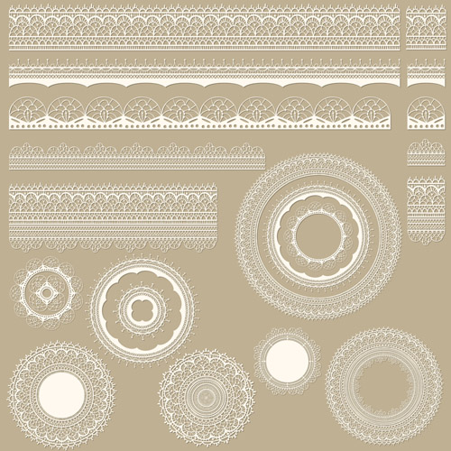 Lace frames with borders ornaments vector 03 ornaments lace frames borders   