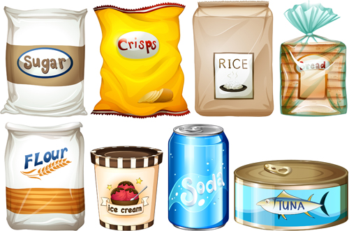 Food packing elements vector graphics 02 packing food elements   