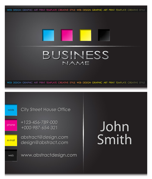 Modern business cards front and back template vector 05 template modern front card business   