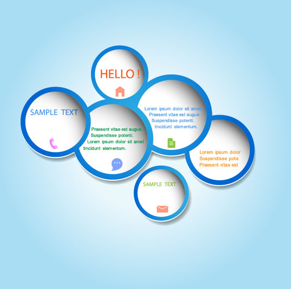 Set of Trendy web design bubble vector 01 trendy bubble   