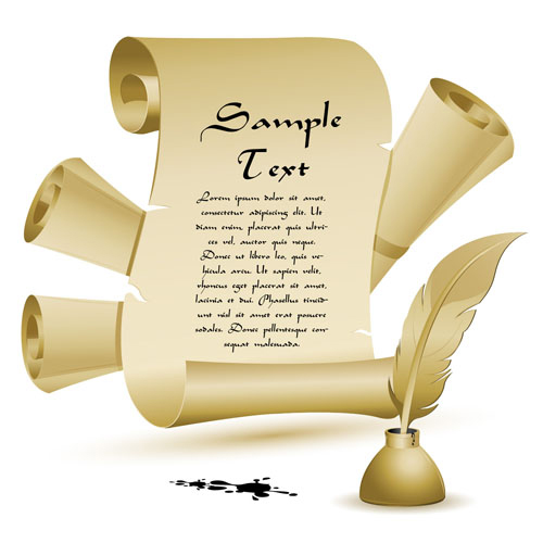 Set of old parchment Scrolls vector 02 scrolls parchment old   