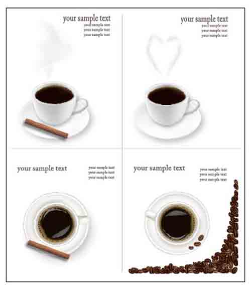Set of Different Coffee Backgrounds vector 02 different Coffee Backgrounds coffee   
