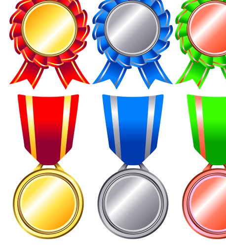 Different Award medal vector set 08 medal different award   