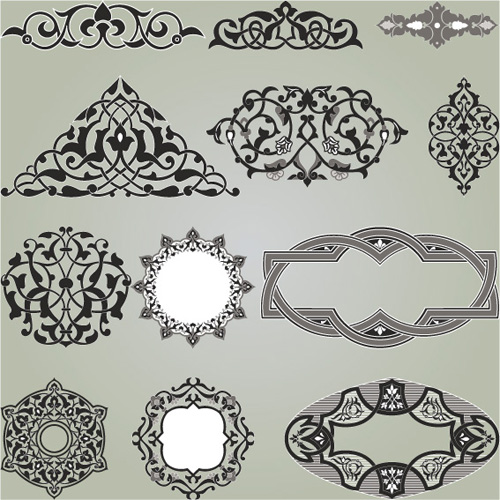 Vintage Calligraphic border frame and ornament vector set 17 vintage ornament frame elements element calligraphic border   