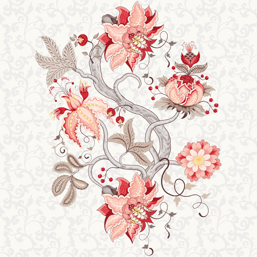 Vine flower with floral background vector 02 flower floral background floral background vector   