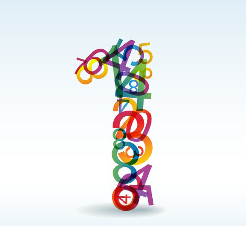 Set of Rainbow numbers elements vector 01 rainbow numbers number elements element   