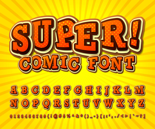 Comic styles fonts design set 05 styles fonts design Comic   