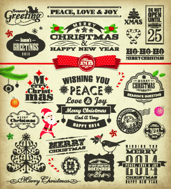 Christmas and New Year calligraphic elements vector new year elements element christmas calligraphic   