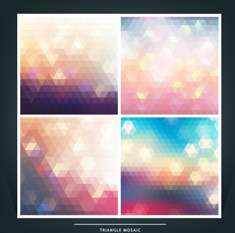 Geometric shapes mosaic background vector set 19 mosaic Geometric Shape background   