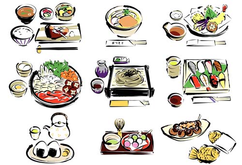 Hand drawn sushi elements creative vector 01 Sushi hand drawn elements   