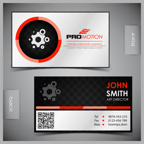 Modern business cards front and back template vector 04 template modern front card business   