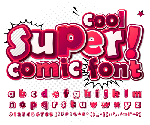 Comic styles fonts design set 10 styles fonts design Comic   