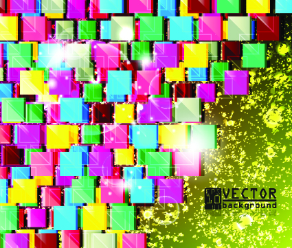 Colorful square vector background art 03 Vector Background square multicolor colorful   