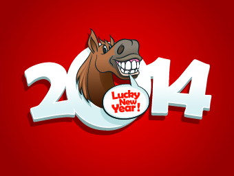 Funny 2014 New Year creative design vector new year new funny creative 2014   