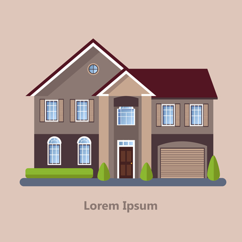 Flat style houses creative template vector set 12 template houses flat creative   
