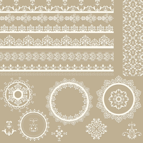 Lace frames with borders ornaments vector 01 ornaments lace frames borders   