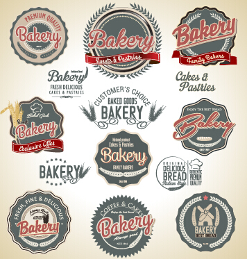 Bakery label retro style vector 03 Retro style label bakery   