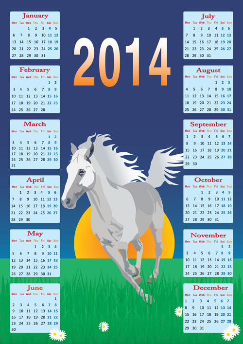 Calendar 2014 vector huge collection 44 Huge collection collection calendar 2014   