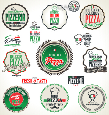 Fresh pizza labels vector pizza labels label fresh   