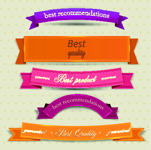 Vintage ribbons vector set 02 vintage ribbons ribbon   