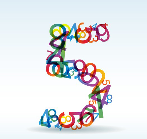 Set of Rainbow numbers elements vector 07 rainbow numbers number elements element   