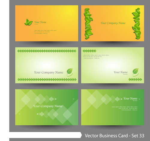Elegant green natural business cards vector 01 natural business cards business card business   