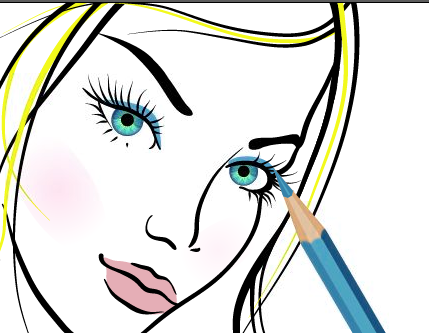 Hand drawn girl makeup vector makeup hand-draw hand drawn girl   