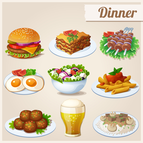 Huge collection of various food icons vector 02 icons Huge collection food   