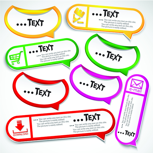 Vector Creative Speech Bubbles elements Set 04 speech bubbles speech elements element creative bubbles bubble   