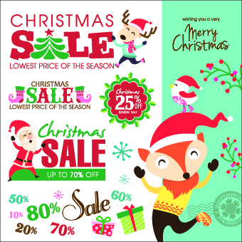 Christmas sales elements vector illustration vector illustration sales sale elements element christmas   