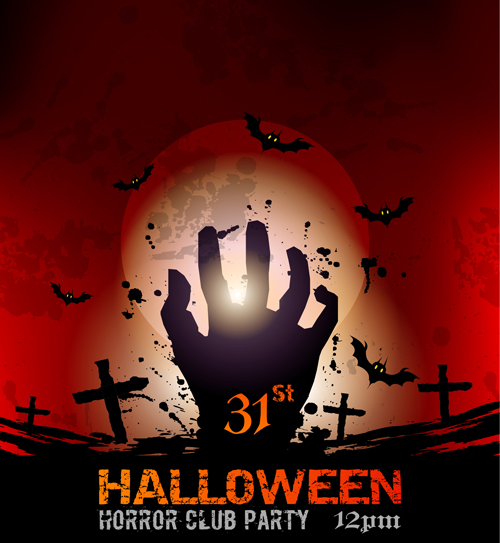 Halloween Night Event Flyer Party vector material 02 party night halloween   