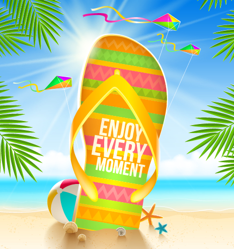 Refreshing summer time vector background 04 Vector Background summer refreshing background   