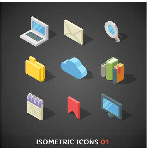 Isometric icons flat vector design 06 isometric icons   