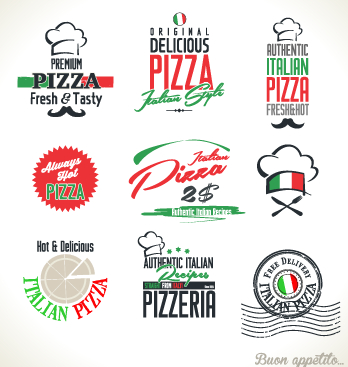 Exquisite pizza logos design vector material 01 vector material pizza material logos logo exquisite   